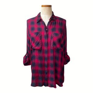 Express Plaid Button-Up Flannel Shirt